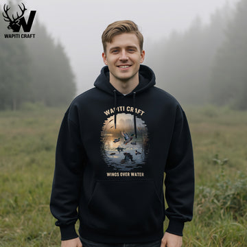 Wings Over Water Hoodie Celebrate the Serenity and Flight of Duck Hunting at Dawn - Wapiti Craft