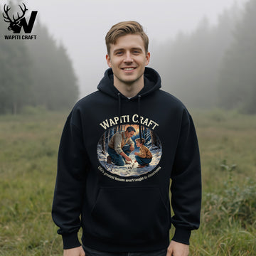 Greatest Lessons With Dad Hoodie Father and Son Hunting Memories Gift For Father - Wapiti Craft