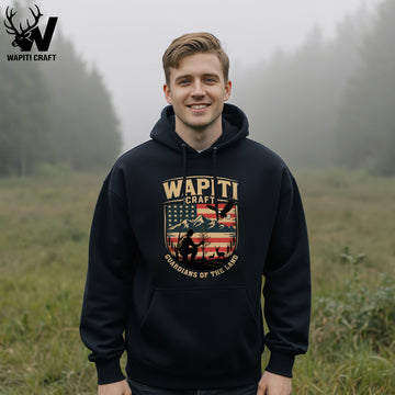 Guardians of the Land Hoodie Pride, Hunting Spirit, Love for the Wild, and American Patriotism – Wapiti Craft