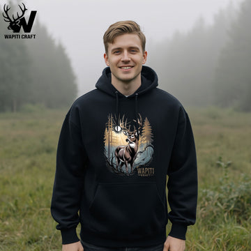 Majestic Buck Hoodie Bold Wilderness Deer Design, Hunter’s Pride – Wapiti Craft