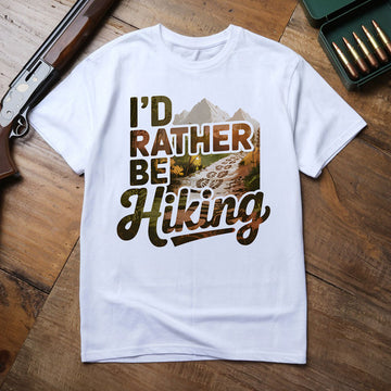 Scenic Mountain Trail Tee, I'd Rather Be Hiking Shirt, Outdoor Adventure T-shirt, Gift For Hikers, Wapiti Craft T-shirt