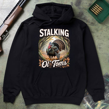 Stalking Ol Toms Forest Graphic Tee, Turkey Hunting Shirt For Men, Gobbler Season Outdoor Gift, Gift For Hunters, Wapiti Craft Hoodie