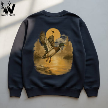 Golden Flight – Sunset Mallard Waterfowl Sweatshirt