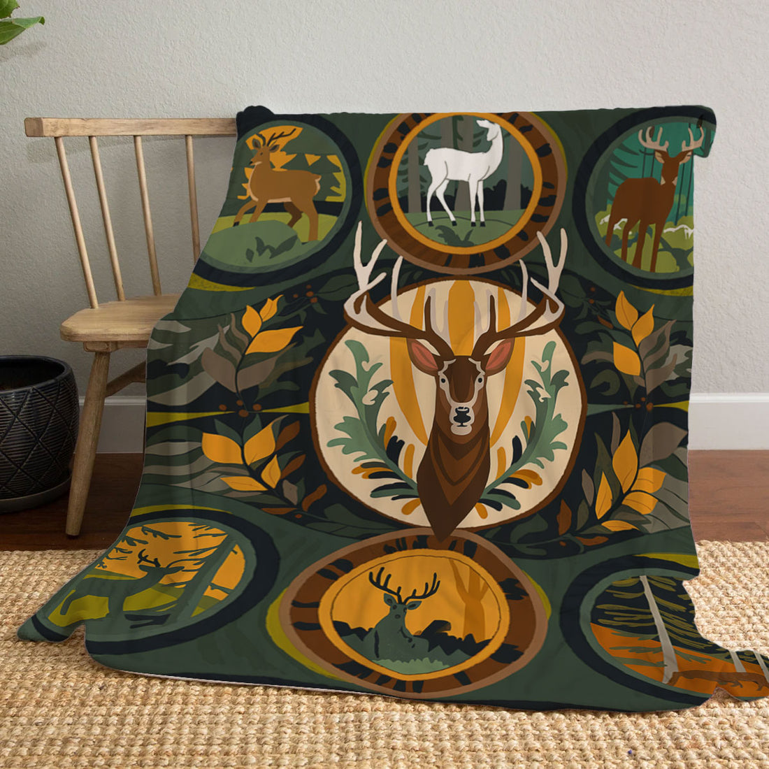 Custom Hunting Blanket, Personalized Outdoor Adventure Wall Decor, Wildlife Art for Nature Lovers, Perfect Gift for Him or Her, Wapiti Craft Blanket