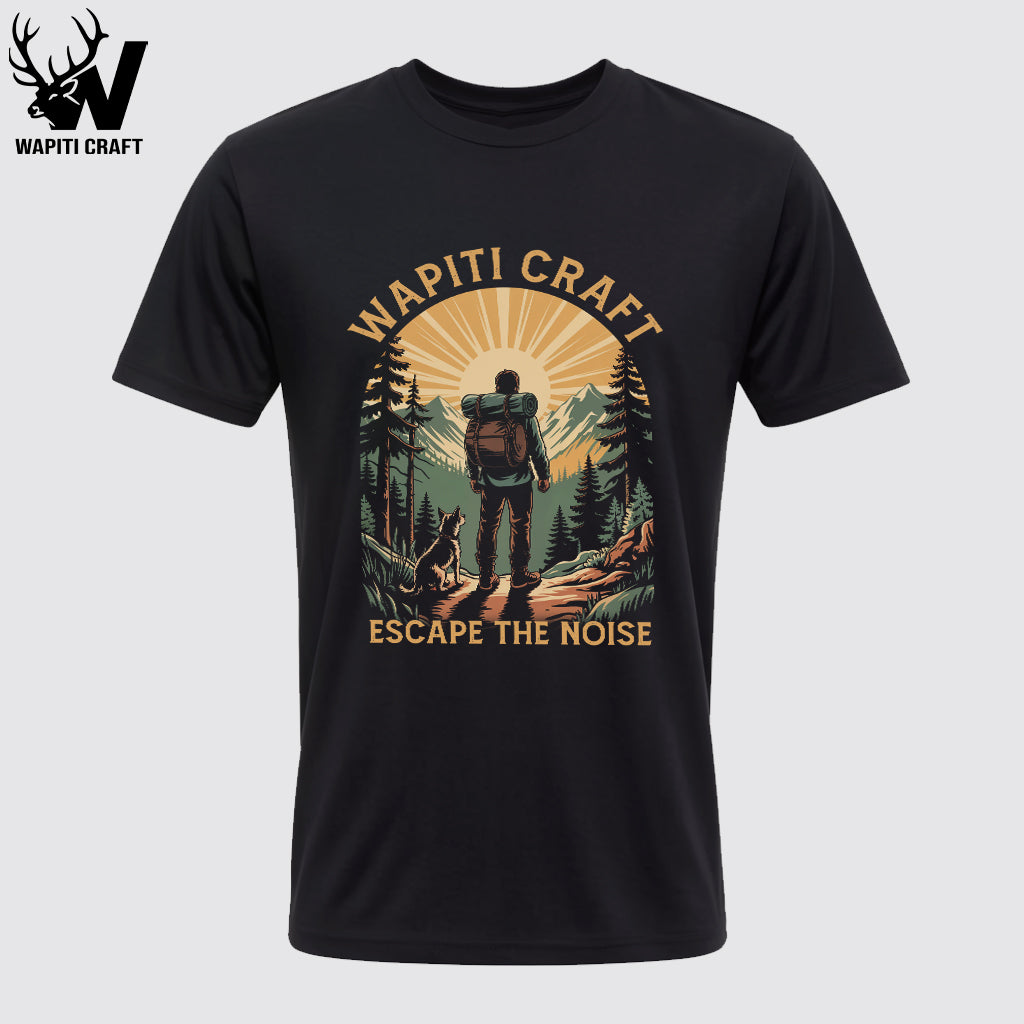 Escape the Noise – Hiking and Dog Companion Mountain T-Shirt