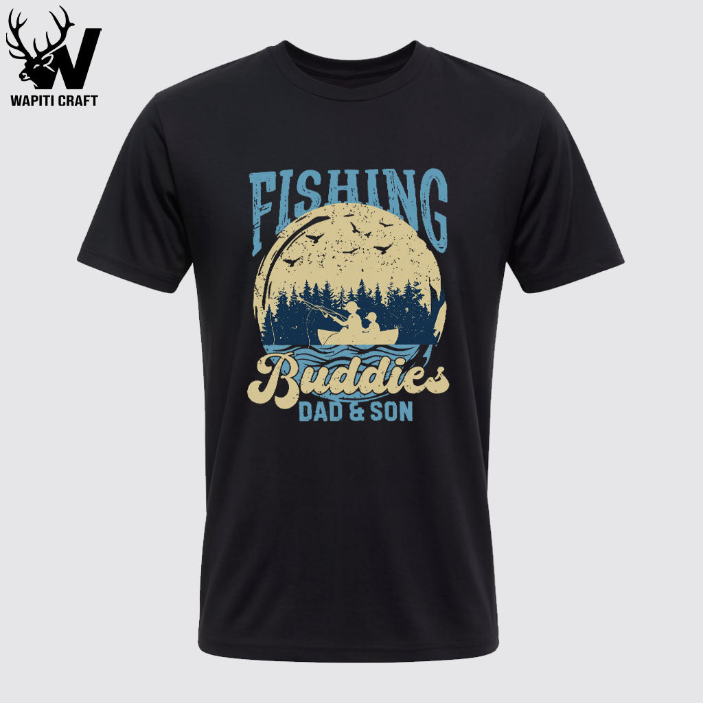 Fishing Buddies Dad & Son T-Shirt – Vintage Men’s Graphic