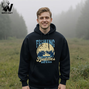 Dad And Son Fishing Buddies Hoodie Fishing Memories Gift For Dad - Wapiti Craft