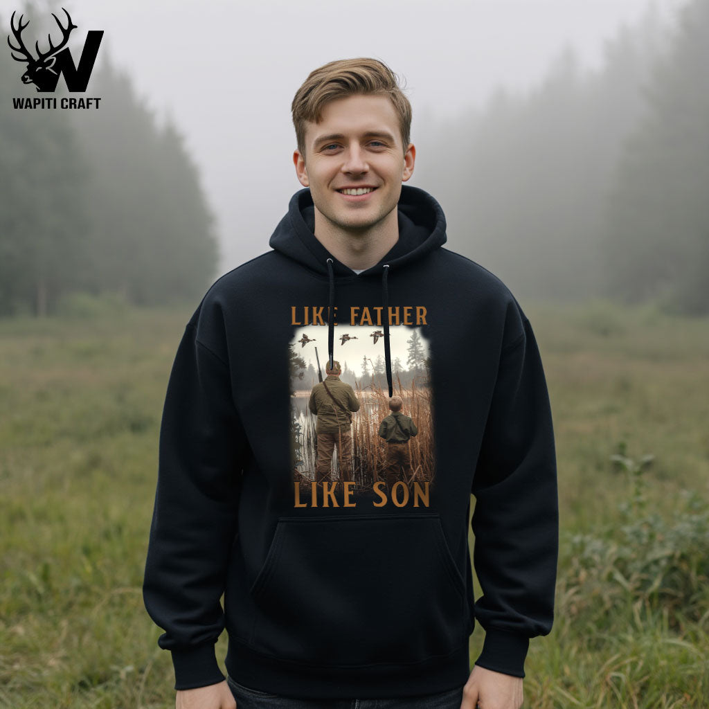Like Father Like Son Hoodie Duck Hunting Memories With Father Gift For Dad - Wapiti Craft