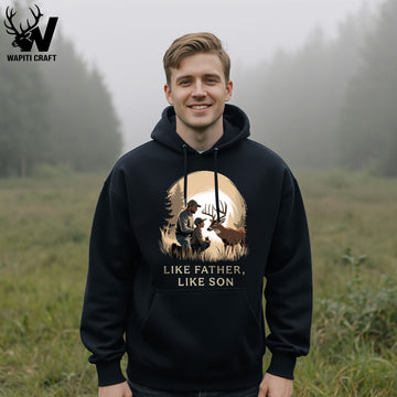 Like Father Like Son Hunting Hoodie Father and Son Deer Hunt Moment Gift for Dad by Wapiti Craft