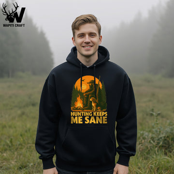 Hunting Keeps Me Sane Hoodie Sunset Calm After the Hunt for Nature Lovers - Wapiti Craft