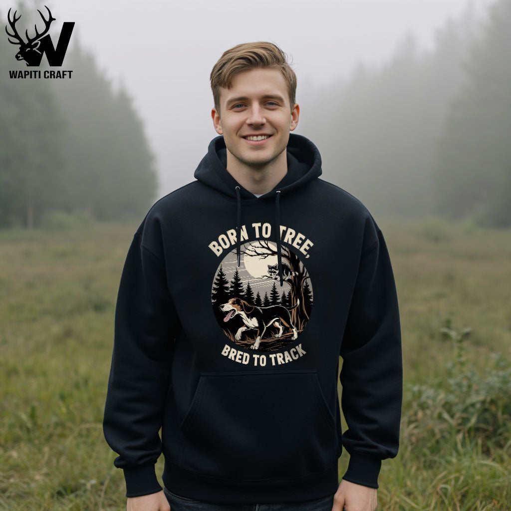 Coonhound Tracking Hoodie Born to Tree, Bred to Track, Classic Loyal Companion for Night Hunters - Wapiti Craft