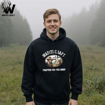 Crafted for the Hunt Hoodie Traditional Bowhunting Scene for Skilled Hunters - Wapiti Craft