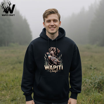 Duck Retriever Lab Hoodie Loyal Hunting Companion and Prize Graphic - Wapiti Craft