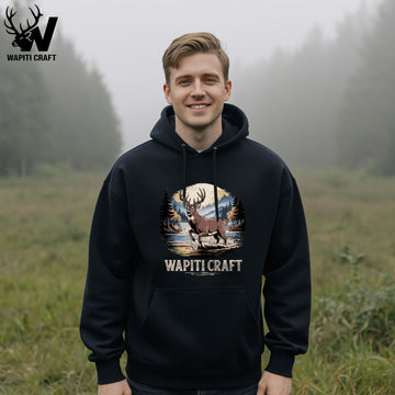 Majestic Buck Wilderness Hoodie Majesty and Pride in the Forest - Wapiti Craft