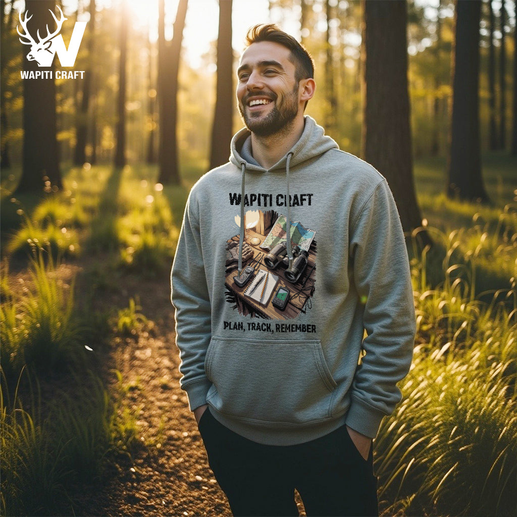 Hunting Journal Hoodie Plan, Track, and Remember Every Hunt Like a True Outdoorsman - Wapiti Craft