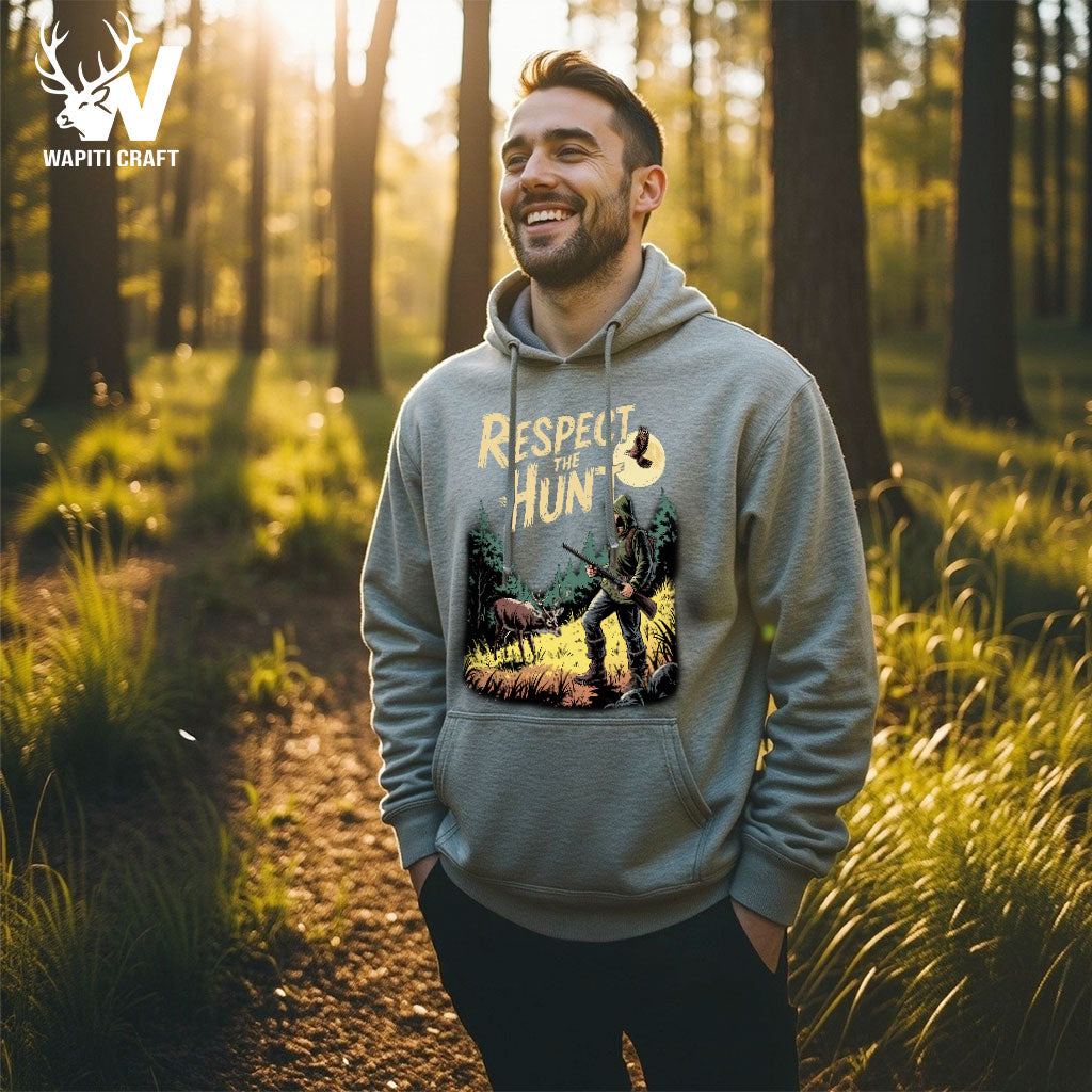 Respect The Hunt Hoodie Ethical Hunting for Nature Lovers Honoring Wildlife - Wapiti Craft