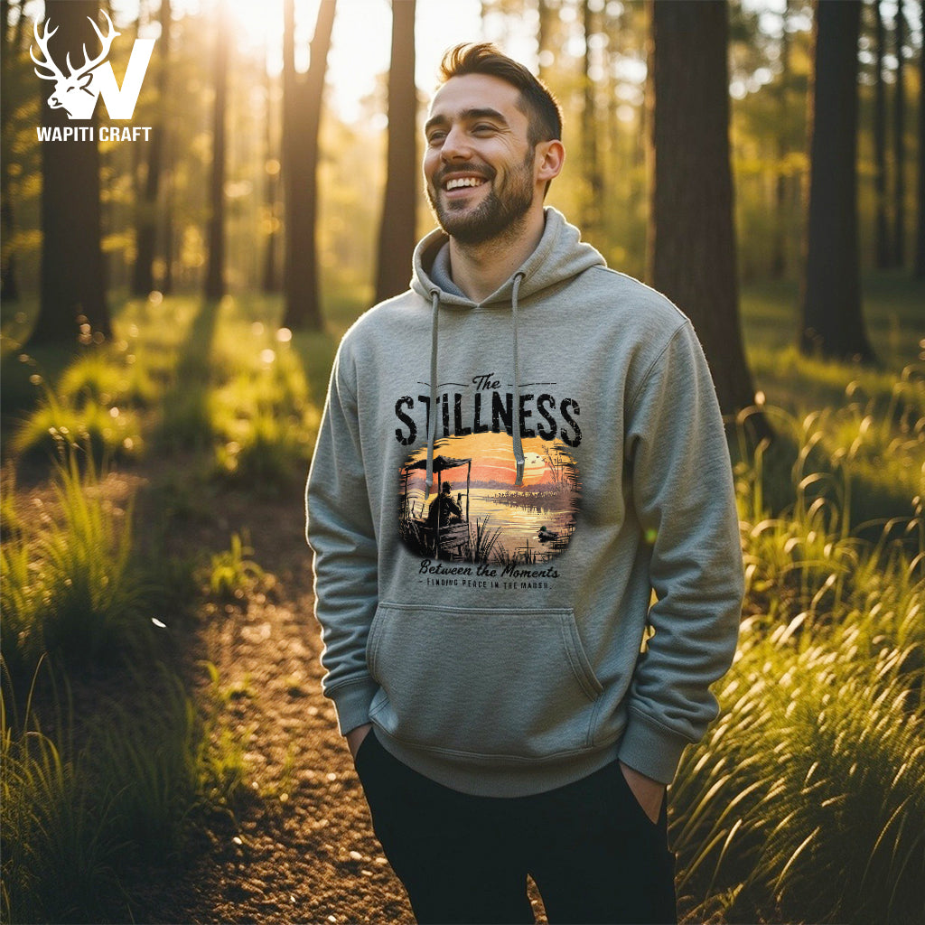 The Stillness Hoodie Peaceful Marsh Moments After the Hunt for Nature and Waterfowl Lovers - Wapiti Craft