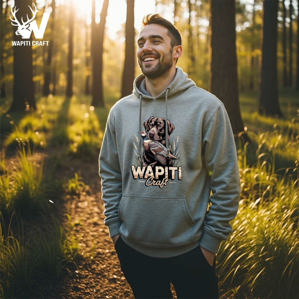 Duck Retriever Lab Hoodie Loyal Hunting Companion and Prize Graphic - Wapiti Craft