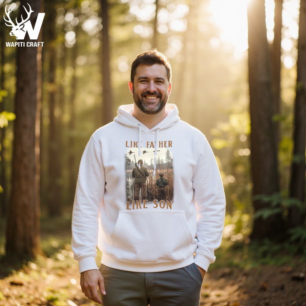 Like Father Like Son Hoodie Duck Hunting Memories With Father Gift For Dad - Wapiti Craft