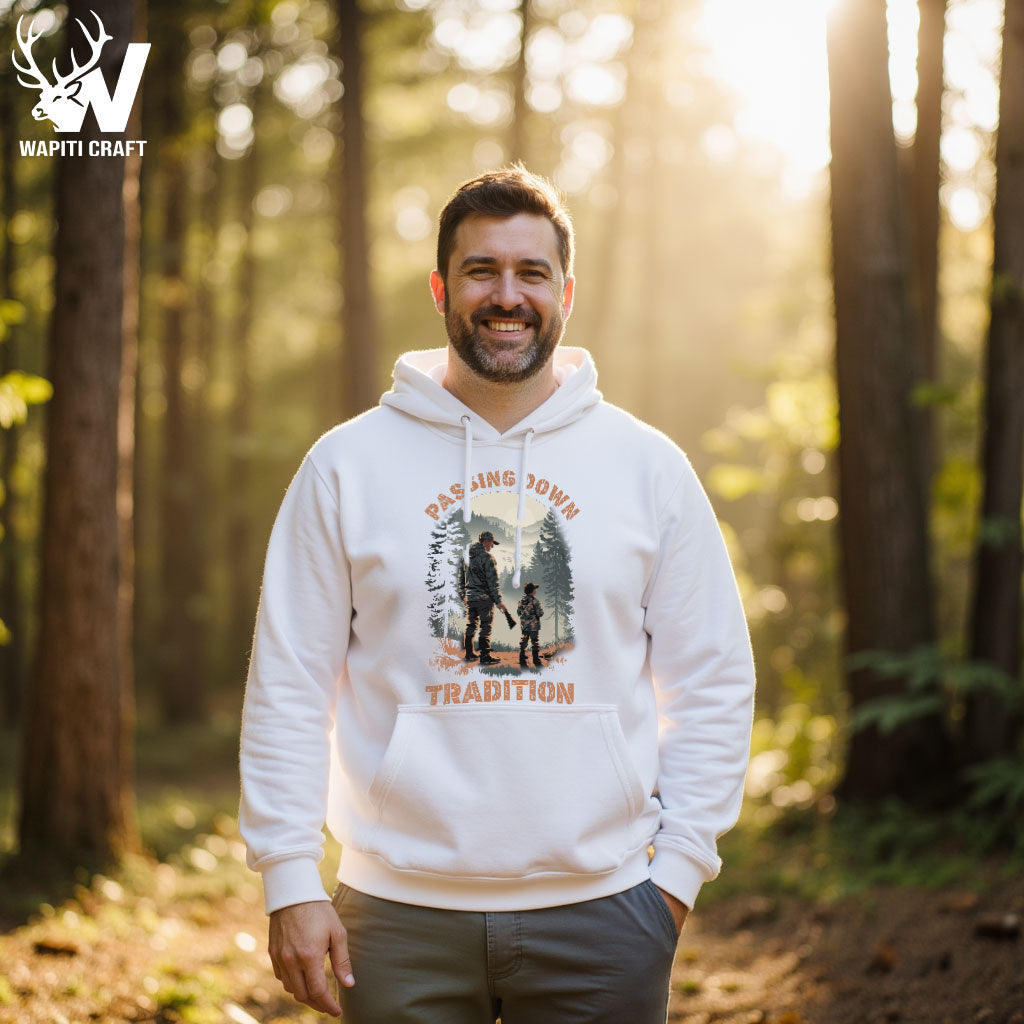 Passing Down Tradition Hoodie Father Son Hunting Legacy Gift For Dad - Wapiti Craft