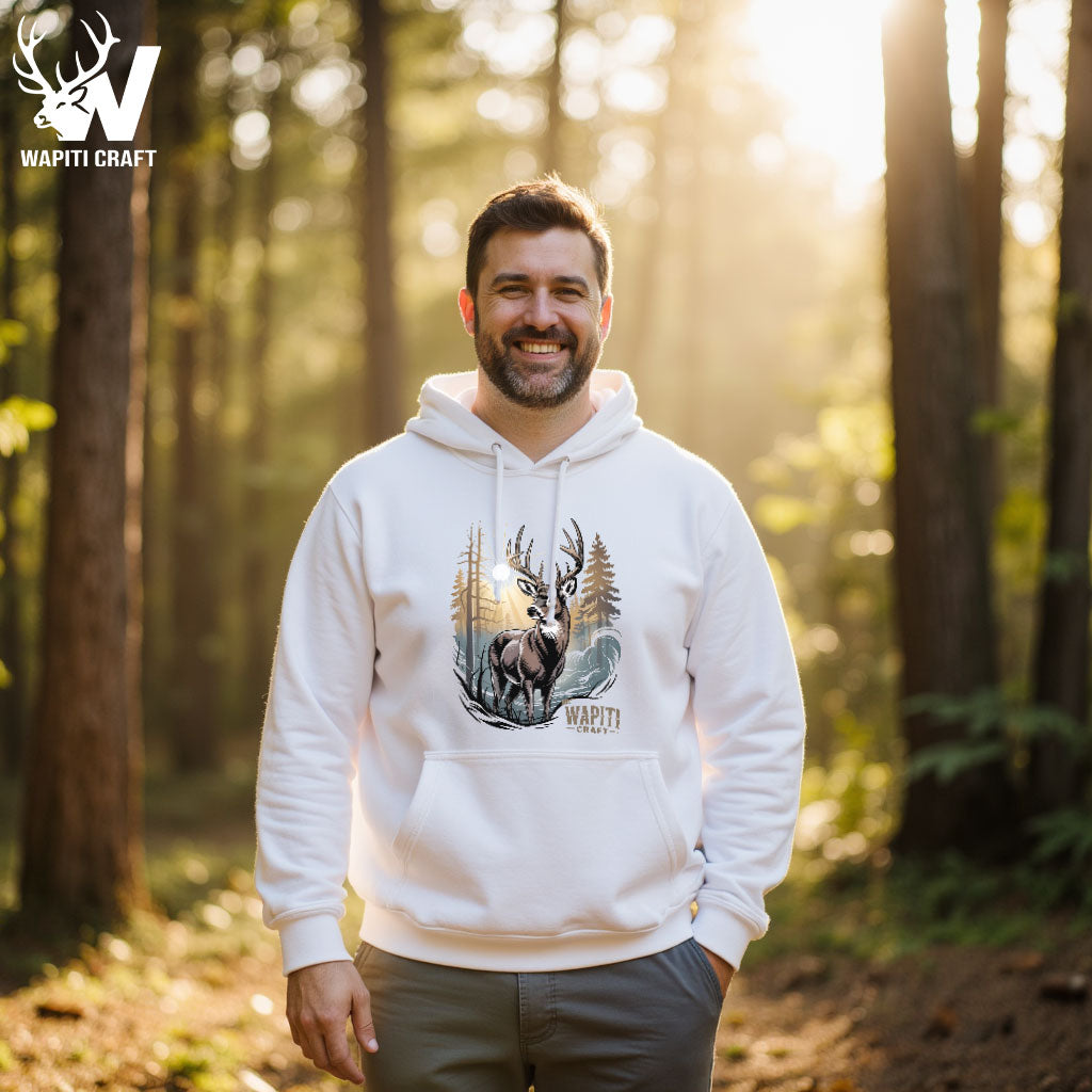 Majestic Buck Hoodie Bold Wilderness Deer Design, Hunter’s Pride – Wapiti Craft