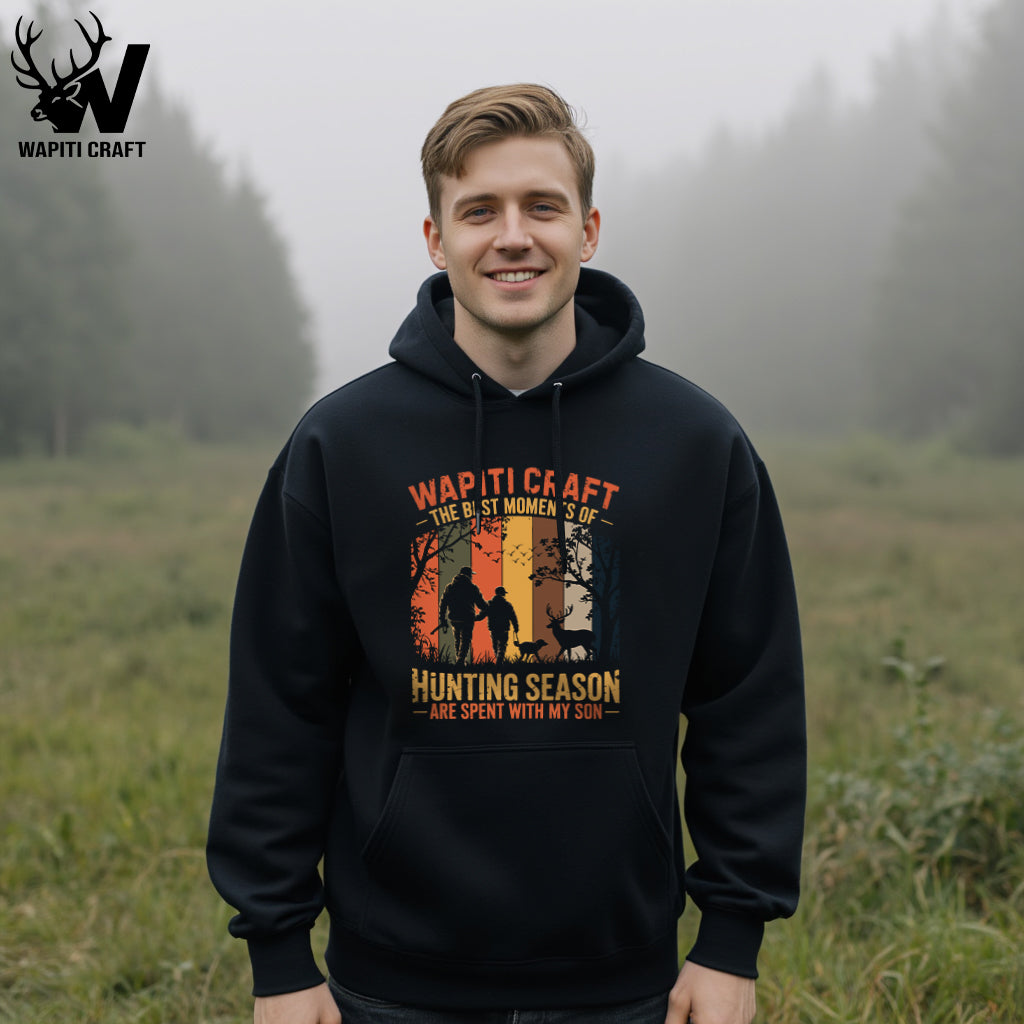 Best Moments of Hunting Season Hoodie Father And Son Hunt Memories Gift For Dad - Wapiti Craft