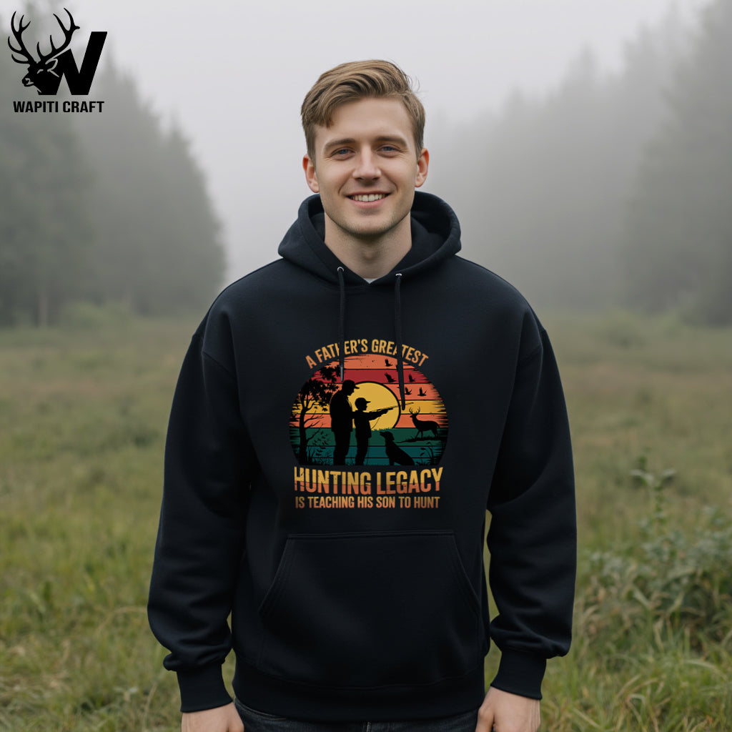 Fathers Greatest Hunting Legacy Father And Son Hoodie Duck Hunting Memories Gift For Dad - Wapiti Craft