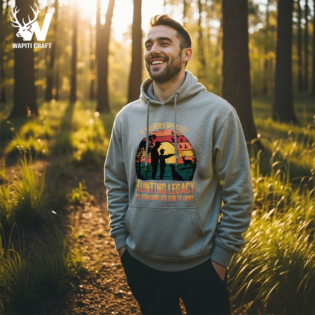Fathers Greatest Hunting Legacy Father And Son Hoodie Duck Hunting Memories Gift For Dad - Wapiti Craft