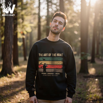 The Art of the Hunt Sweatshirt Skillful Tracking and Relentless Pursuit for Elite Outdoorsmen - Wapiti Craft