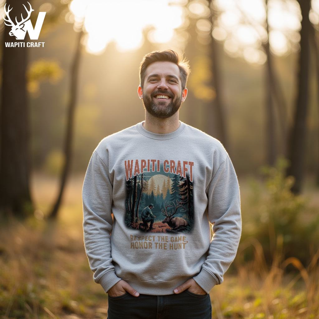 Respect the Hunt Sweatshirt Honoring Ethical Hunting for Nature Lovers, the Pride of True Hunters - Wapiti Craft