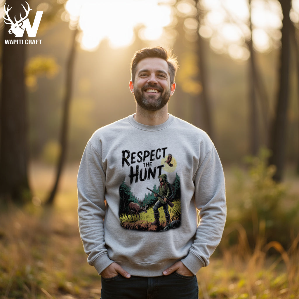 Respect The Hunt Sweatshirt Ethical Hunting for Nature Lovers Honoring Wildlife – Wapiti Craft