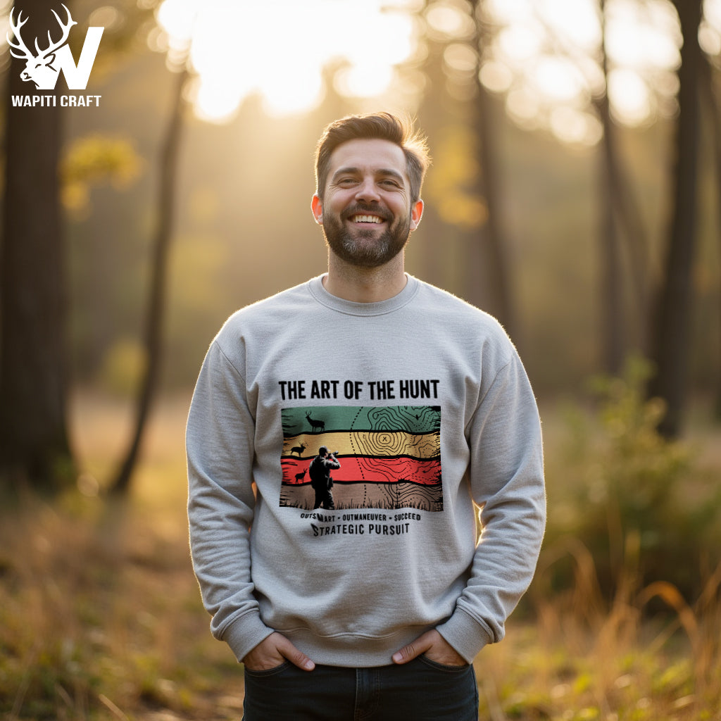 The Art of the Hunt Sweatshirt Skillful Tracking and Relentless Pursuit for Elite Outdoorsmen - Wapiti Craft