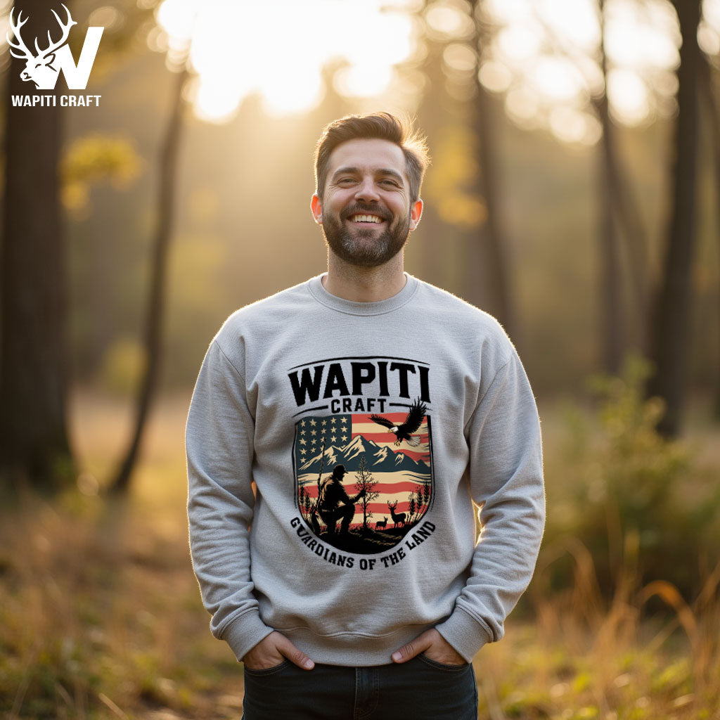 Guardians of the Land Sweatshirt  Pride, Hunting Spirit, Love for the Wild, and American Patriotism – Wapiti Craft