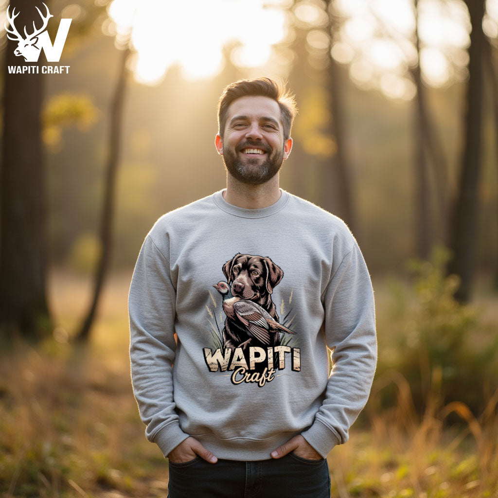 Duck Retriever Lab Sweatshirt Loyal Hunting Companion and Prize Graphic – Wapiti Craft