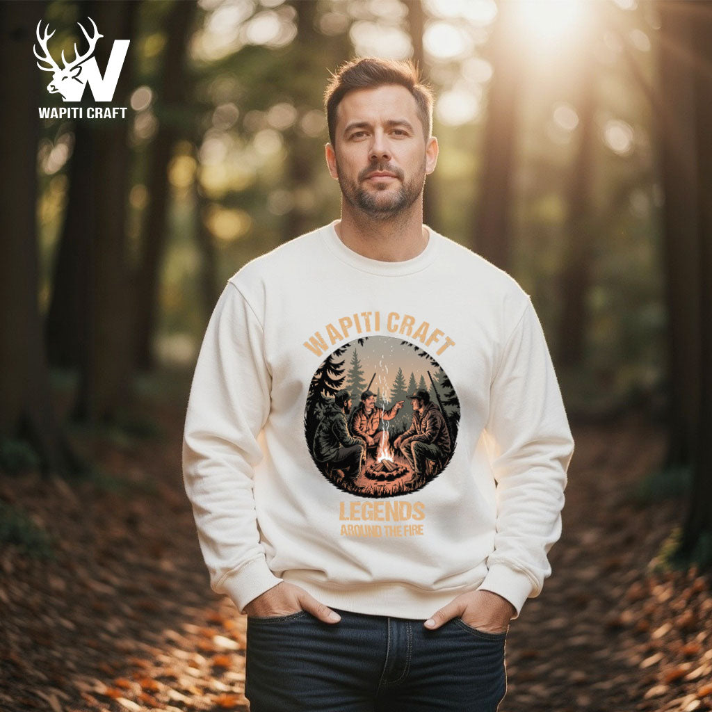 Legends Around the Fire Sweatshirt Memories and Tales Shared Across Hunting Generations - Wapiti Craft