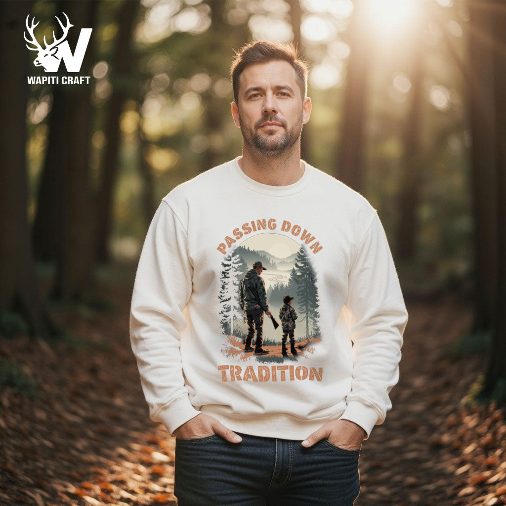 Passing Down Tradition Sweatshirt Father Son Hunting Legacy Gift For Dad – Wapiti Craft