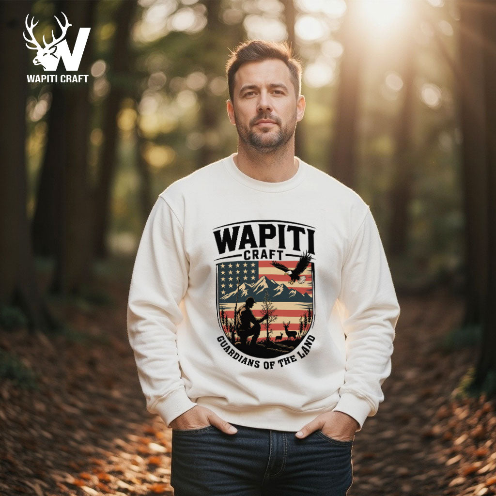 Guardians of the Land Sweatshirt  Pride, Hunting Spirit, Love for the Wild, and American Patriotism – Wapiti Craft