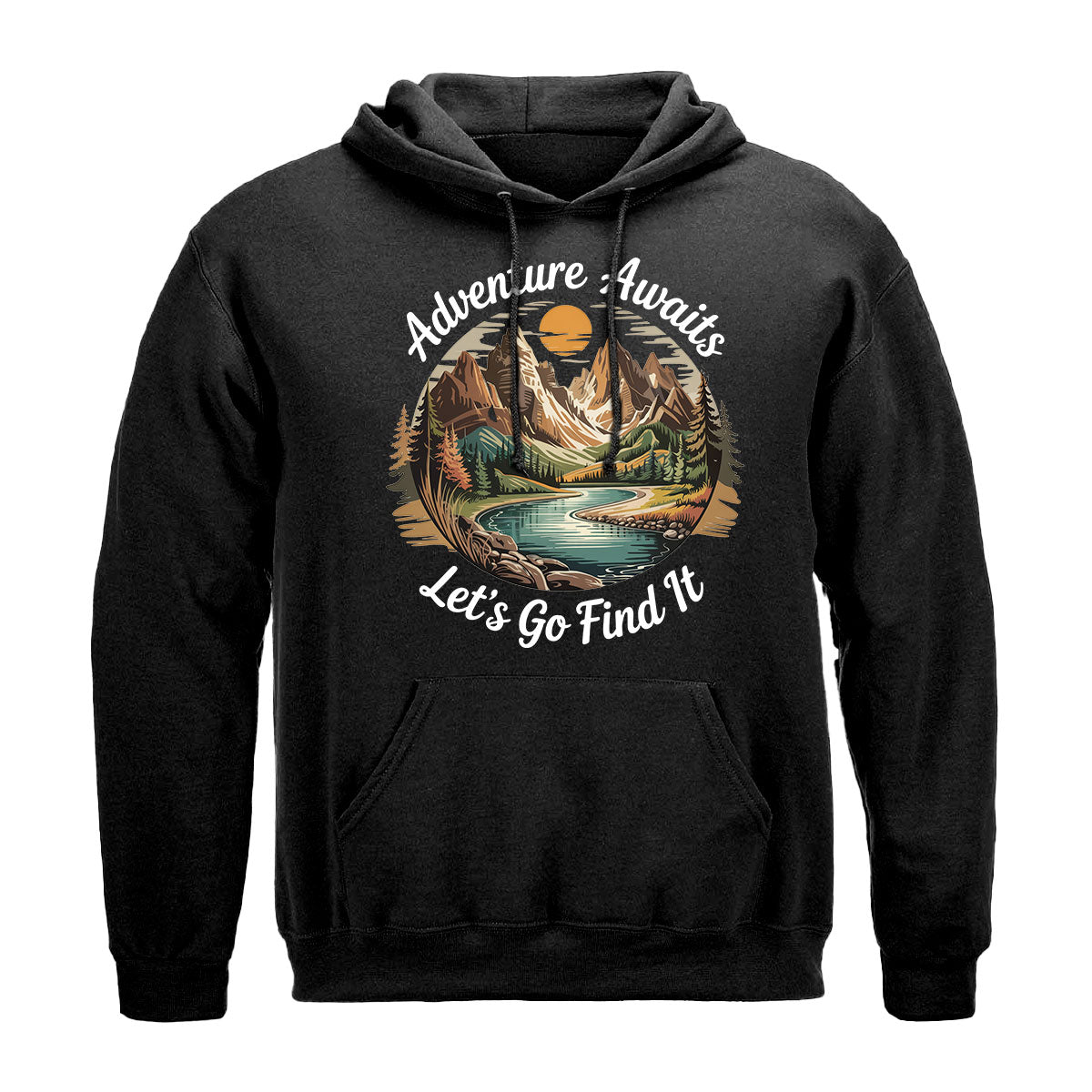 Adventure Shirt For Men, Adventure Awaits Let’s Go Find It Tee, Mountain River Exploration Shirt, Gift For Hikers, Wapiti Craft Hoodie