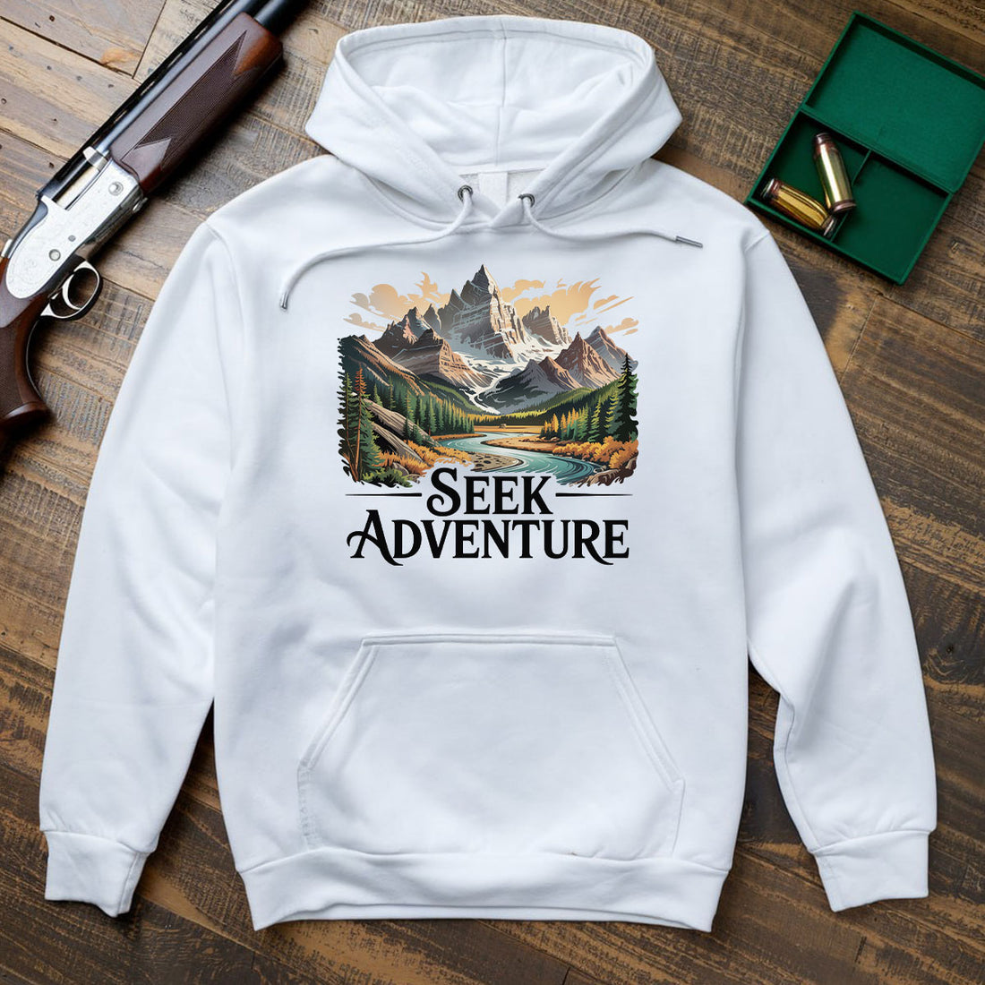 Seek Adventure Graphic Tee, Adventure Shirt For Men, Mountain Exploration Outdoors Shirt, Gift For Adventurers, Wapiti Craft Hoodie