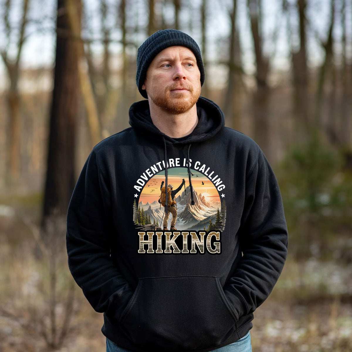 Adventure Is Calling Hiking Shirt, Mountain Trekking T-shirt, Outdoor Explorer Tee, Gift For Hikers, Wapiti Craft Hoodie