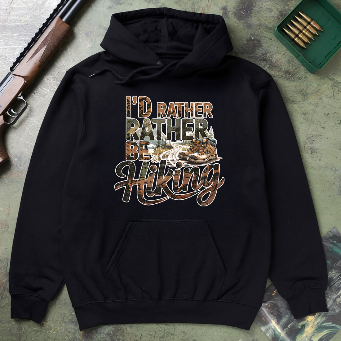 I’d Rather Be Hiking Shirt, Outdoor Adventure T-shirt, Trail Walking Tee, Gift For Hikers, Wapiti Craft Hoodie