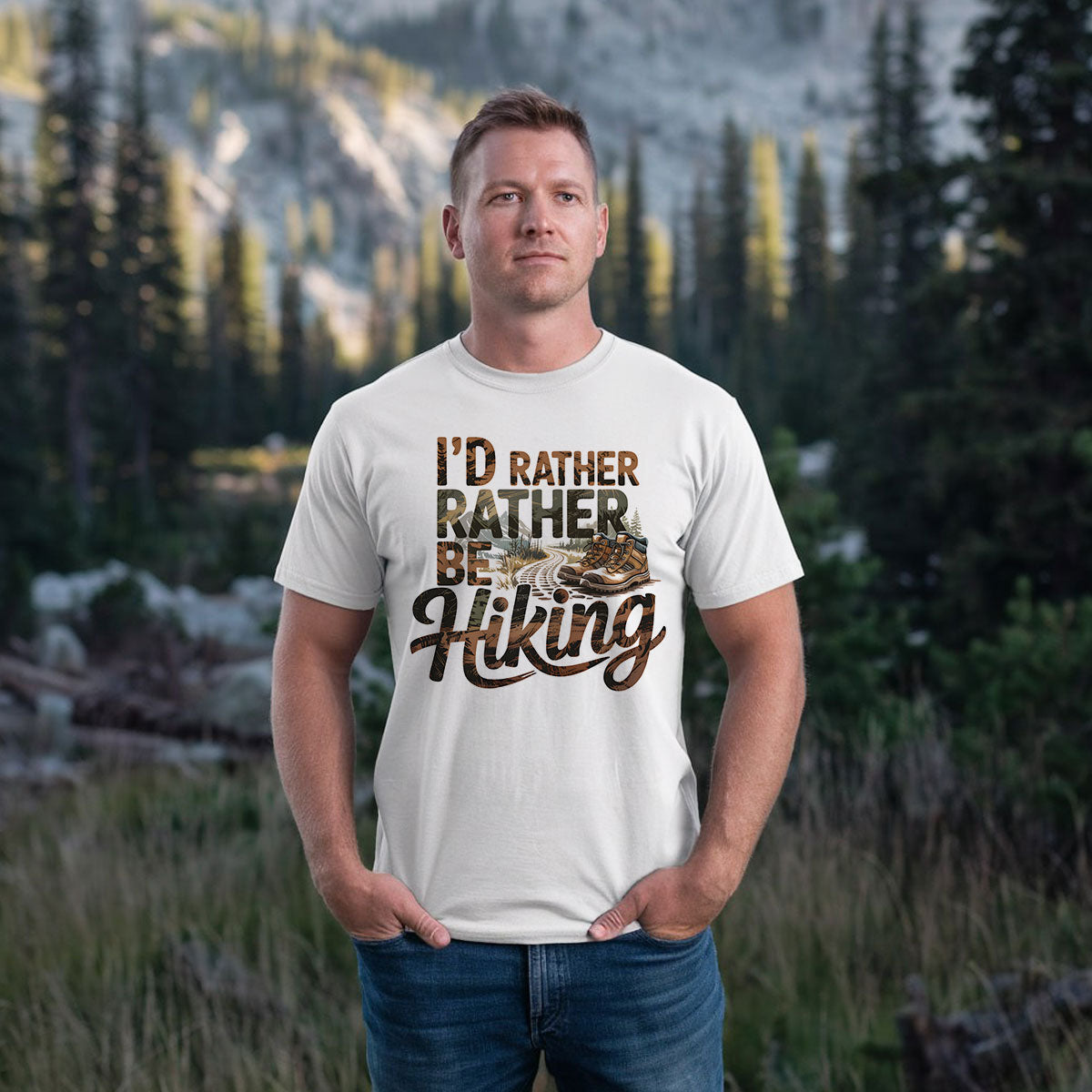 I’d Rather Be Hiking Shirt, Outdoor Adventure T-shirt, Trail Walking Tee, Gift For Hikers, Wapiti Craft T-shirt
