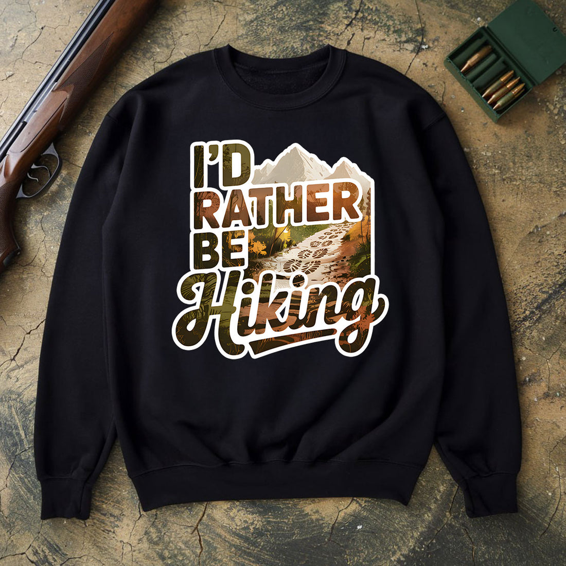Scenic Mountain Trail Tee, I'd Rather Be Hiking Shirt, Outdoor Adventure T-shirt, Gift For Hikers, Wapiti Craft Sweatshirt
