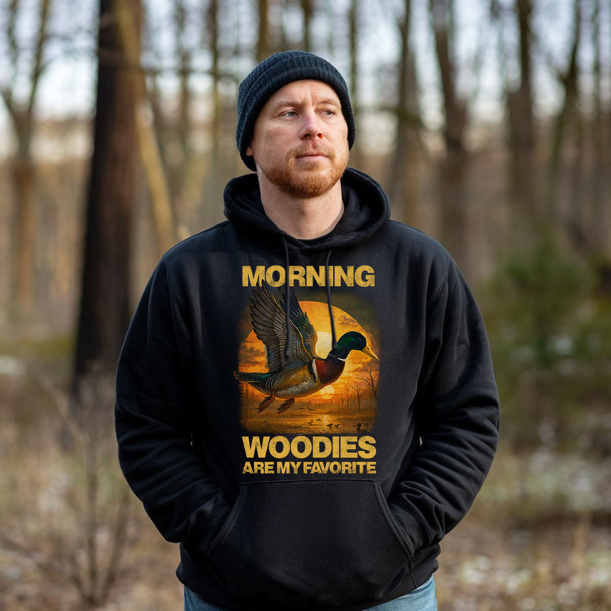 Wood Duck Hunting Shirt For Men, Morning Flight Bird Hunt Tee, Funny Waterfowl Gift Idea, Gift For Hunters, Wapiti Craft Hoodie