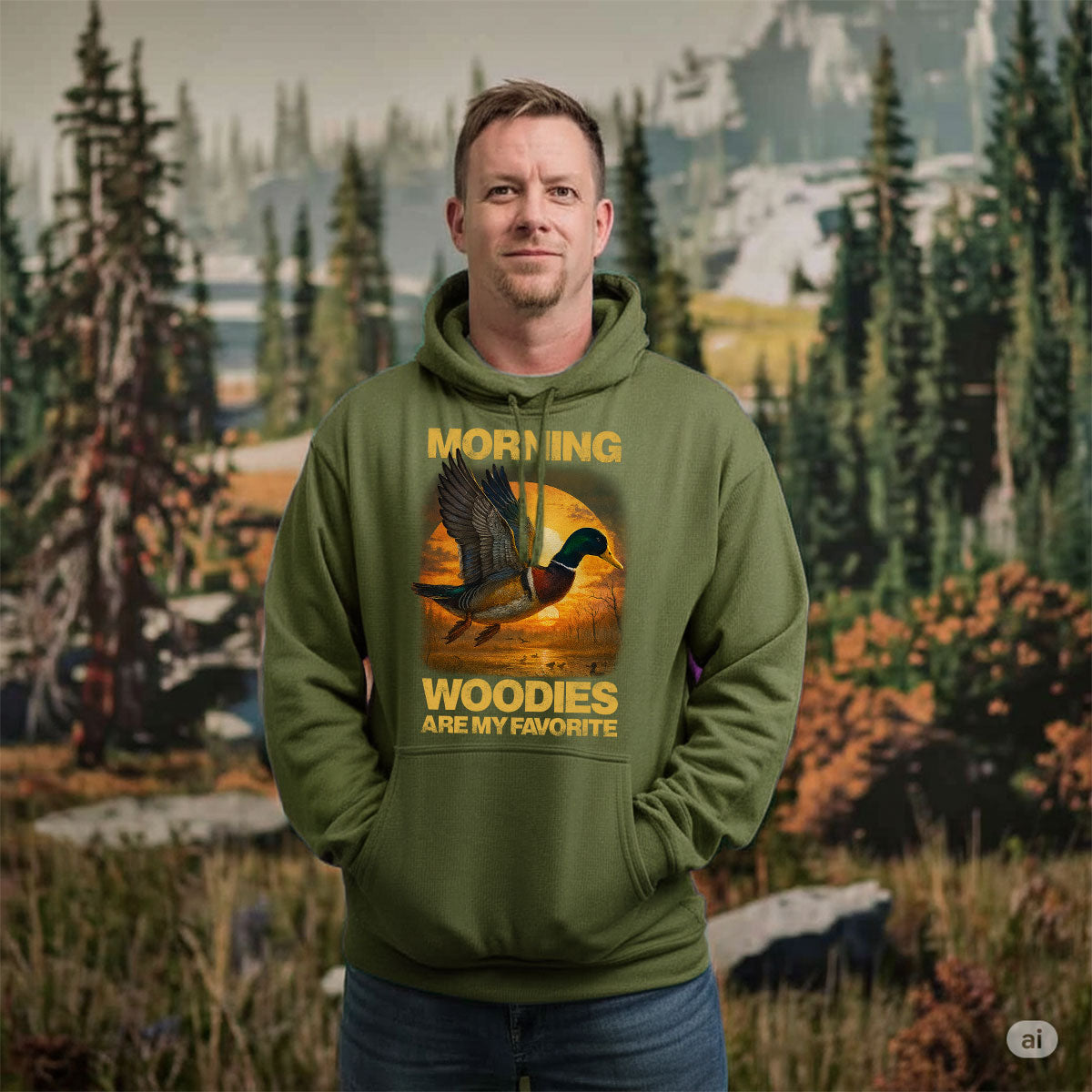 Wood Duck Hunting Shirt For Men, Morning Flight Bird Hunt Tee, Funny Waterfowl Gift Idea, Gift For Hunters, Wapiti Craft Hoodie