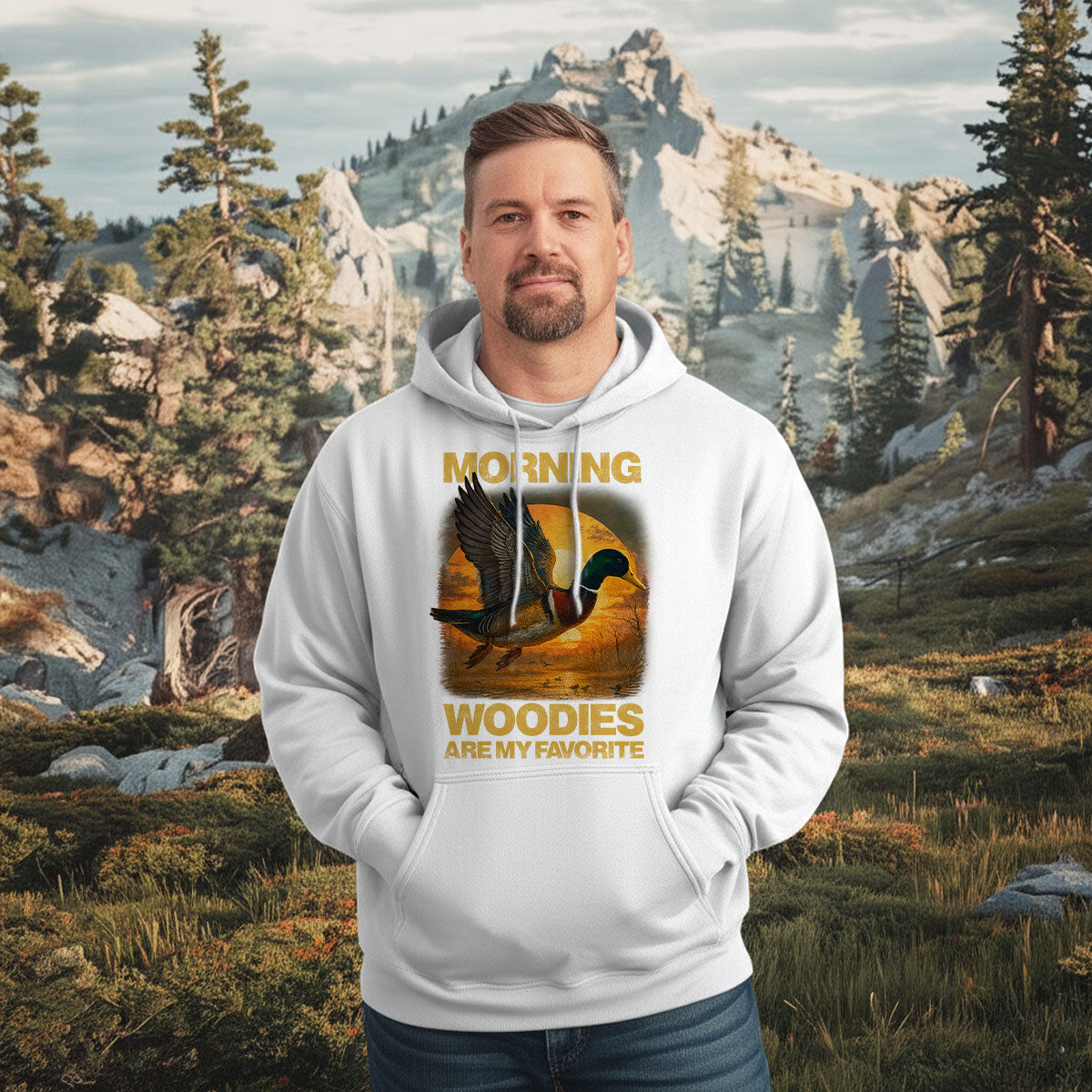 Wood Duck Hunting Shirt For Men, Morning Flight Bird Hunt Tee, Funny Waterfowl Gift Idea, Gift For Hunters, Wapiti Craft Hoodie