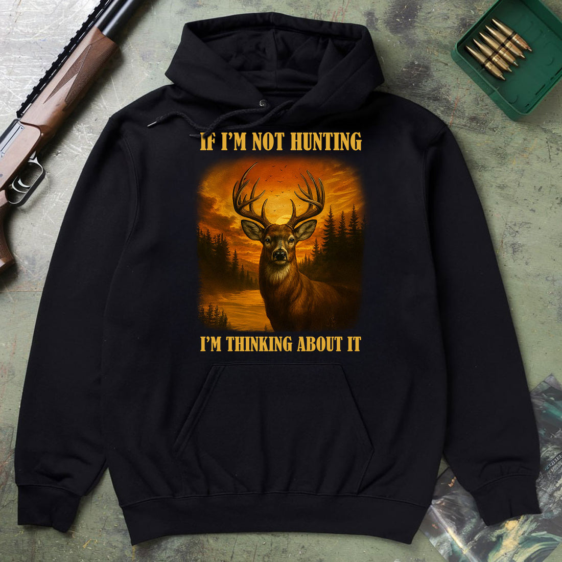 Buck Forest Sunset Graphic Tee, Deer Hunting Shirt For Men, Hunting Obsession Quote Shirt, Gift For Outdoorsmen, Wapiti Craft Hoodie