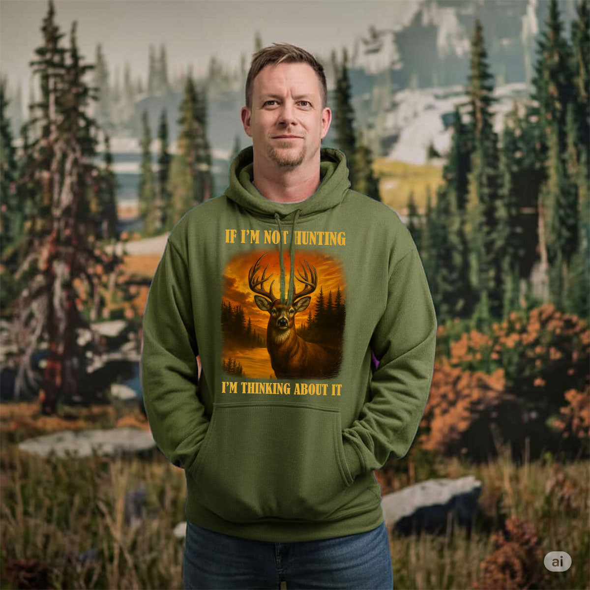 Buck Forest Sunset Graphic Tee, Deer Hunting Shirt For Men, Hunting Obsession Quote Shirt, Gift For Outdoorsmen, Wapiti Craft Hoodie