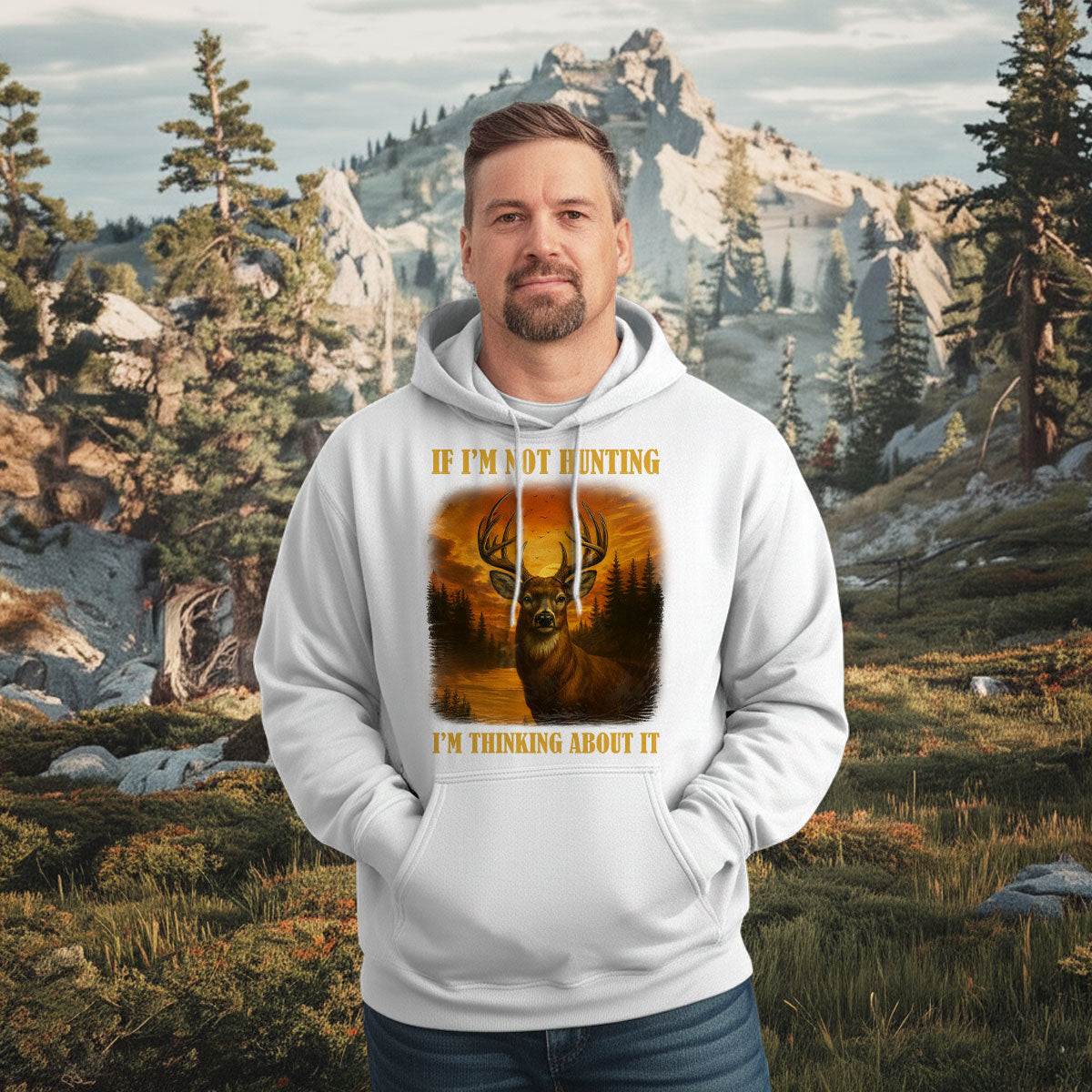 Buck Forest Sunset Graphic Tee, Deer Hunting Shirt For Men, Hunting Obsession Quote Shirt, Gift For Outdoorsmen, Wapiti Craft Hoodie