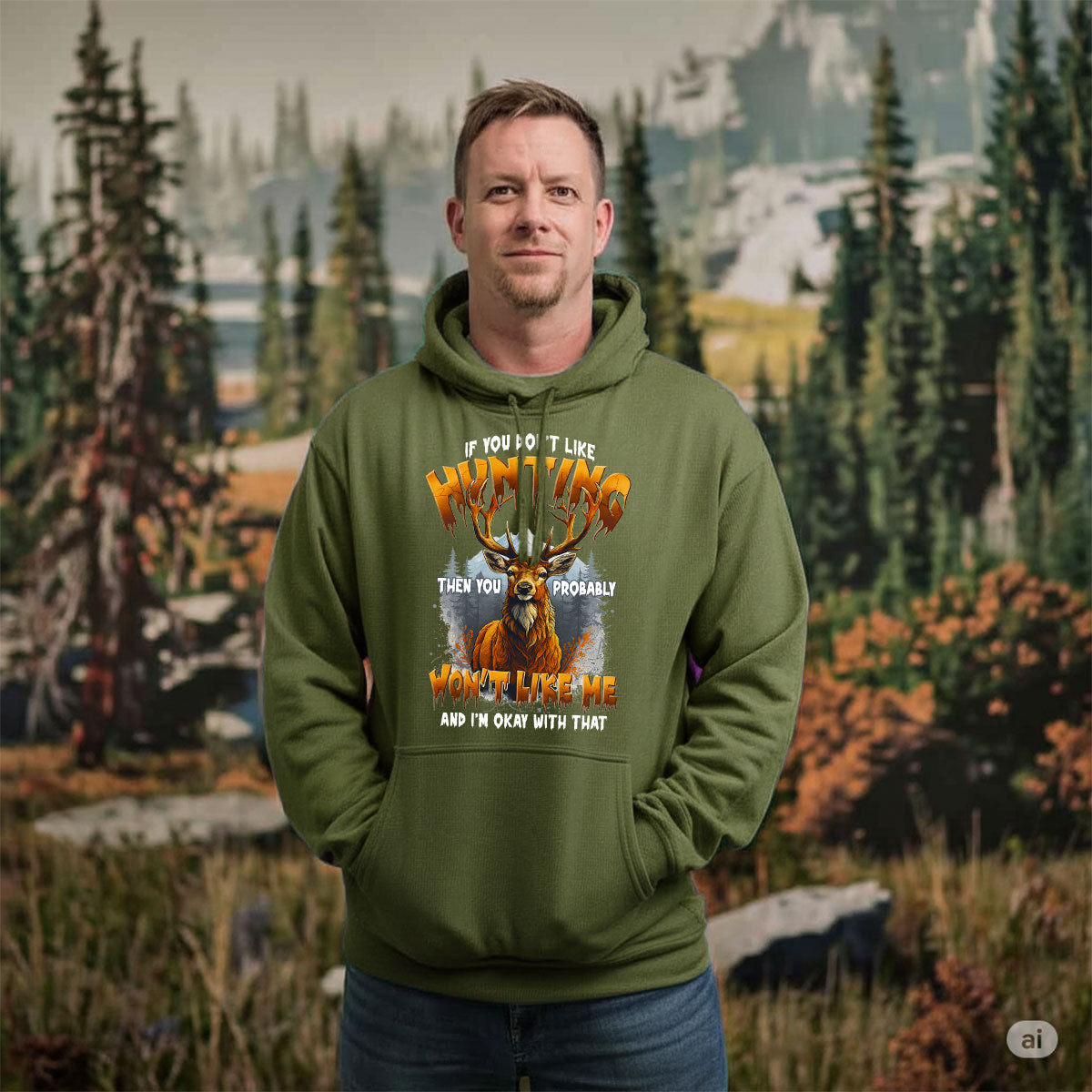 Funny Deer Hunting Shirt For Men, Buck Attitude Graphic Tee, Sarcastic Hunting Gift Idea, Gift For Hunters, Wapiti Craft Hoodie